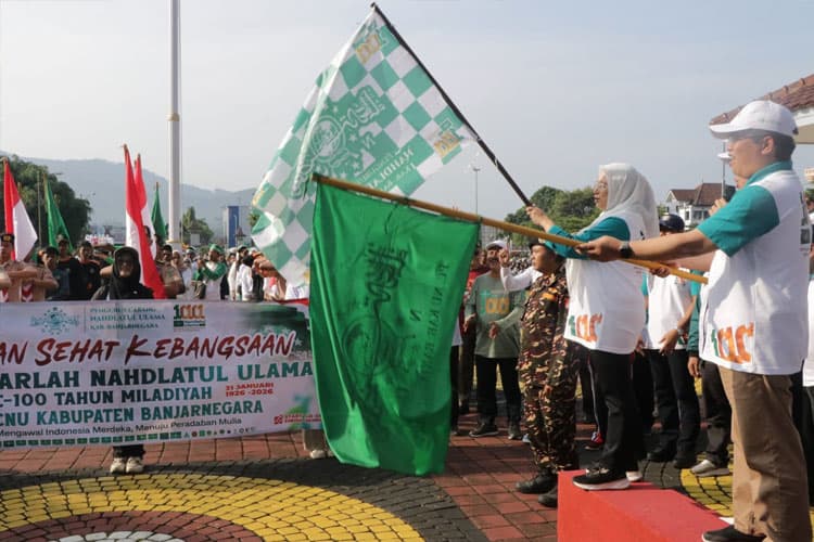 Semarak Jalan Sehat Perayaan 100 Tahun NU di Banjarnegara, Warga Berkesempatan Menangkan Paket Umroh